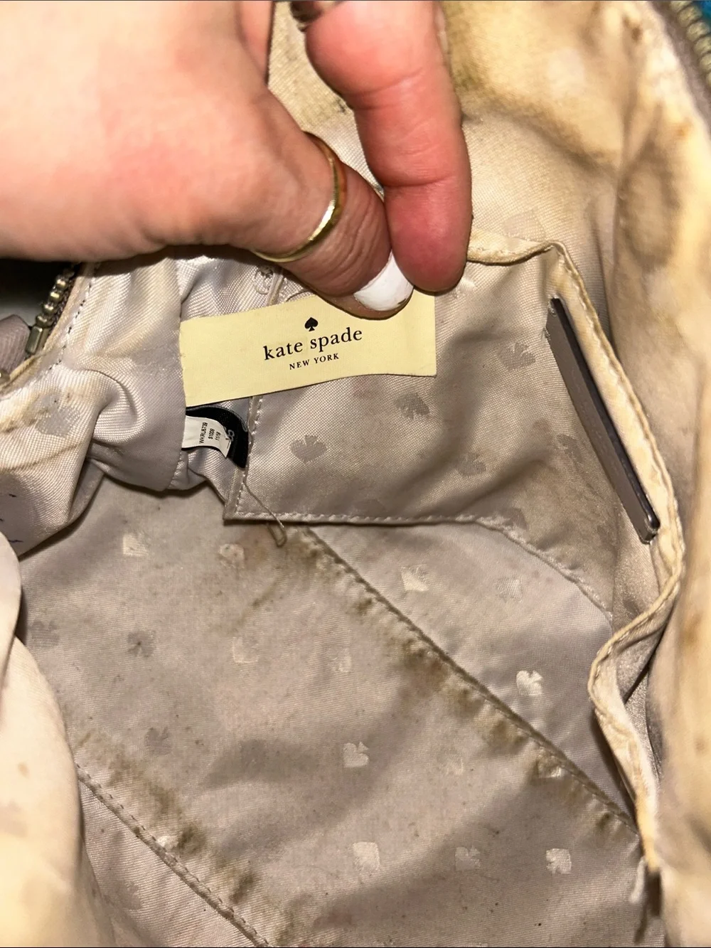 kate spade taupe Small dome satchel with gold Hardware & Removable Strap